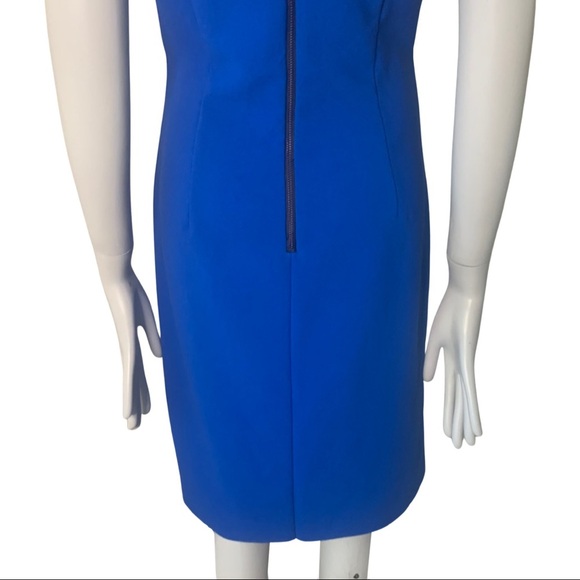 NWT KOBI HALPERIN Prima Cross Front Halter Dress Ponte Knit Azure Blue Size M - Picture 13 of 15